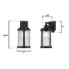 Westinghouse Fixture Wall Outdoor 60W Motion Snsr Armin, Textured Black Clear Ribbed Glass 6120600